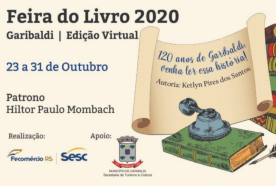 Feira do Livro de Garibaldi terá programação virtual e drive-in