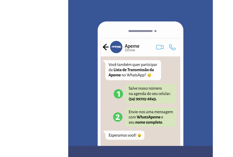 Apeme inova e lança Lista de Transmissão por WhatsApp