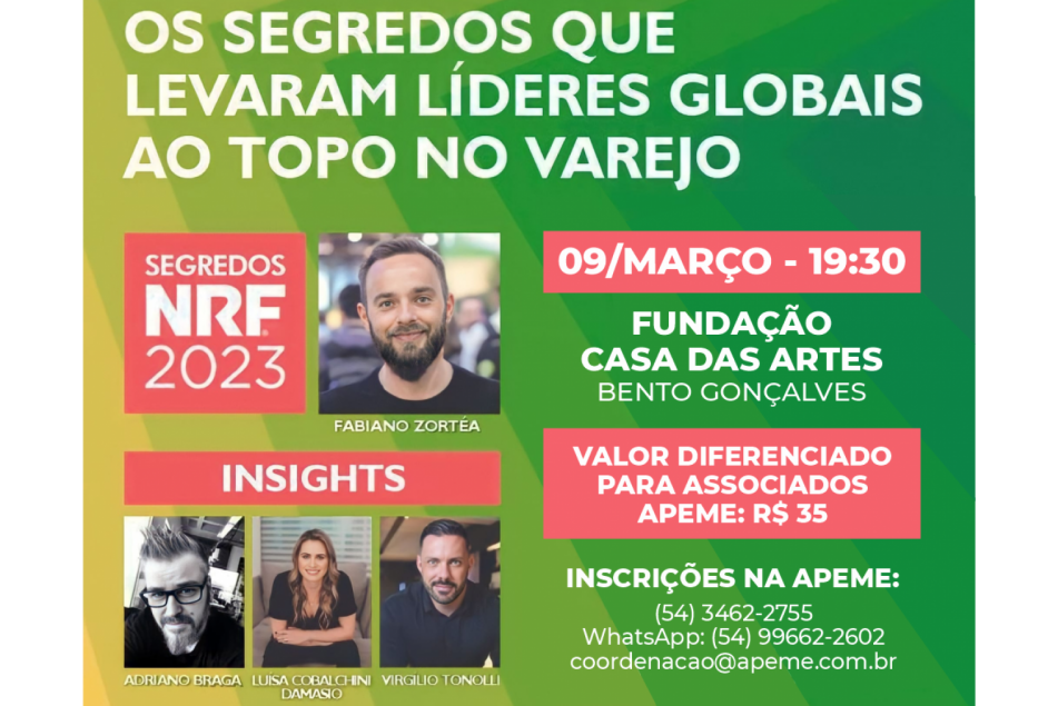 Associados Apeme terão valor diferenciado em palestra sobre os segredos da NRF 2023